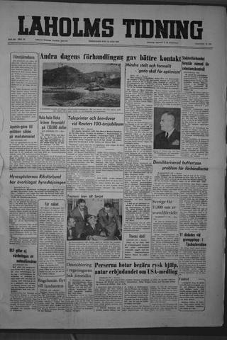 Förstasidan, Torsdag 12 juli 1951