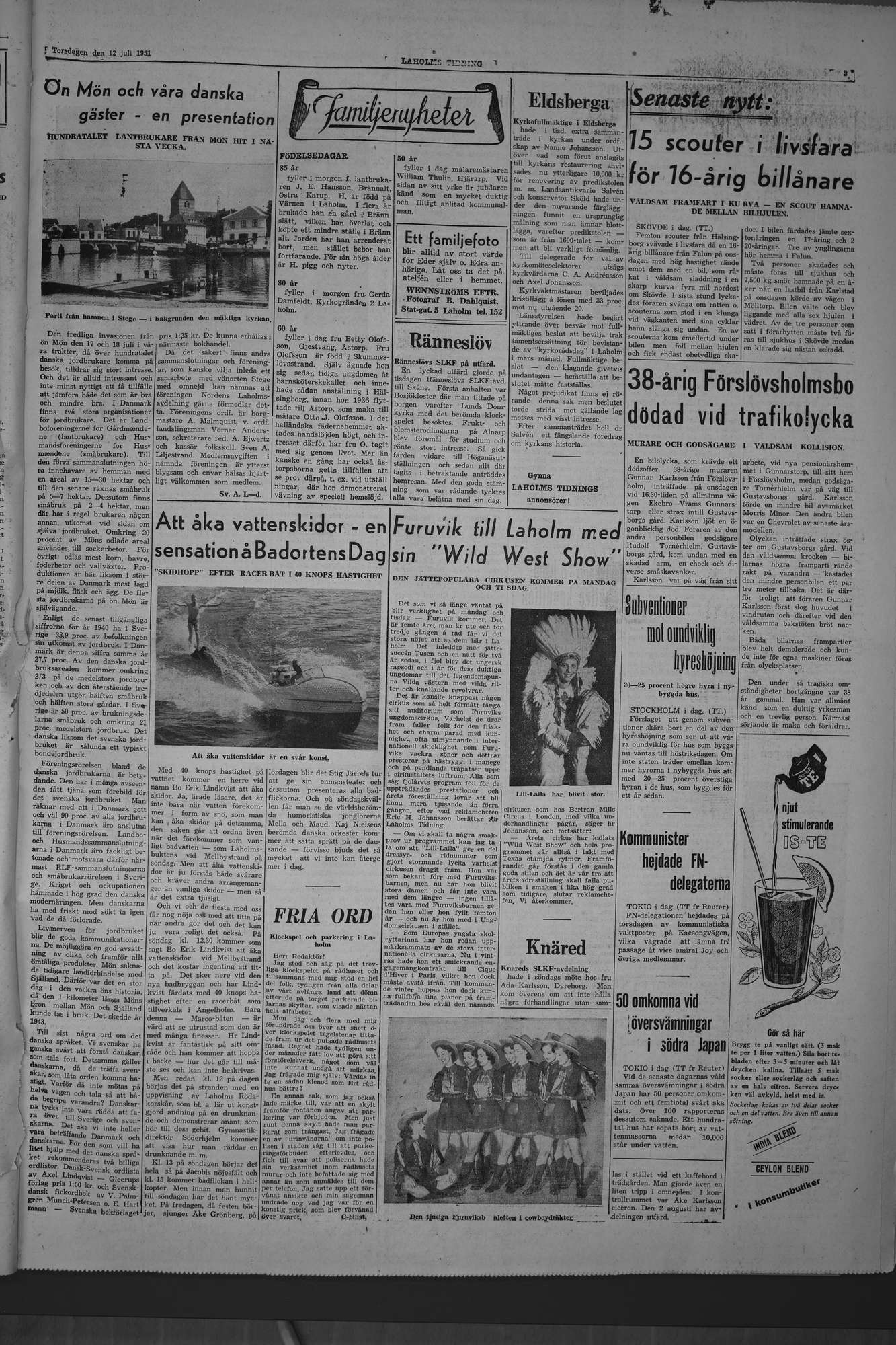 Laholms Tidning Torsdag 12 juli 1951, sida 3