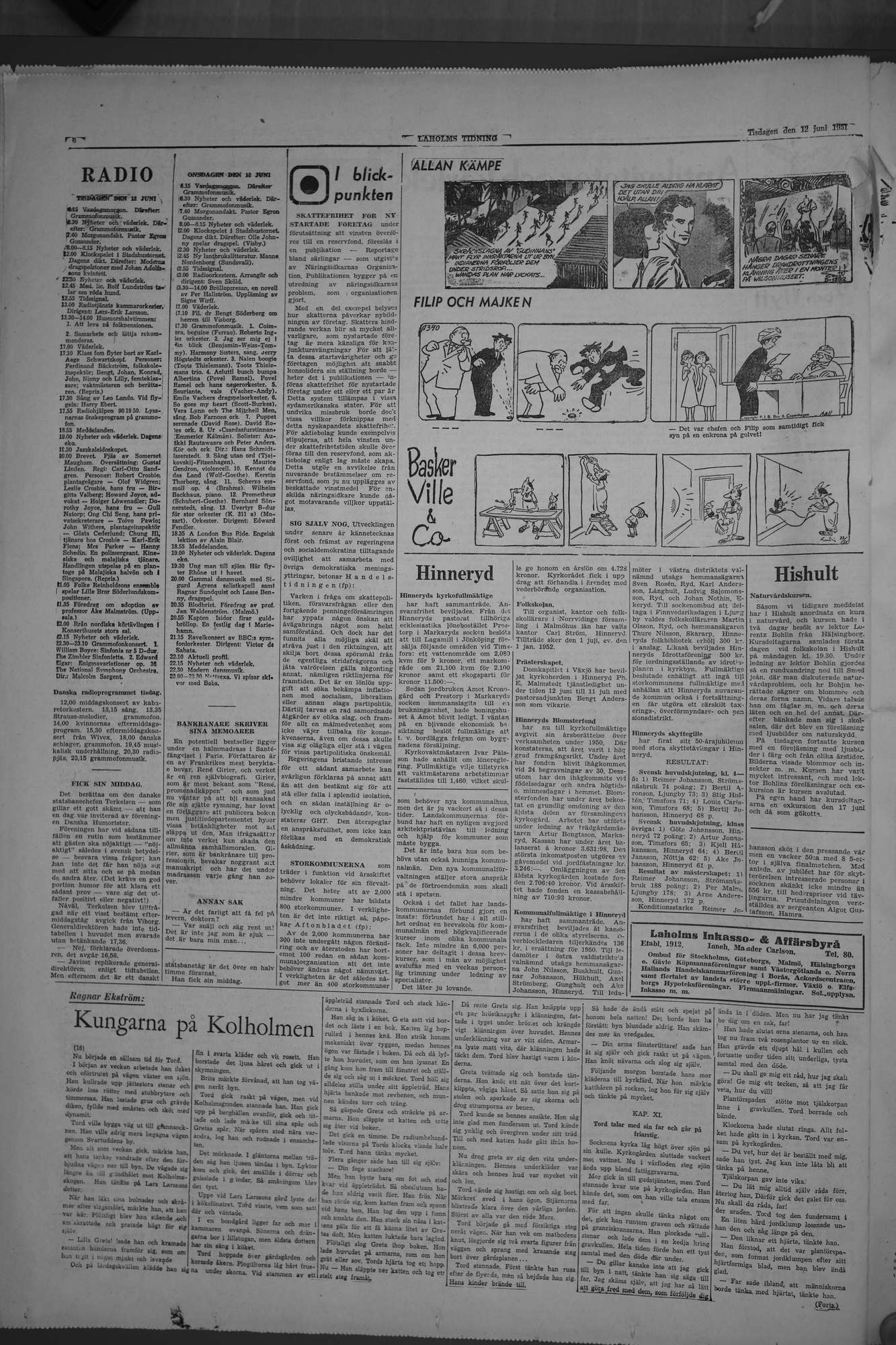 Laholms Tidning Tisdag 12 juni 1951, sida 6