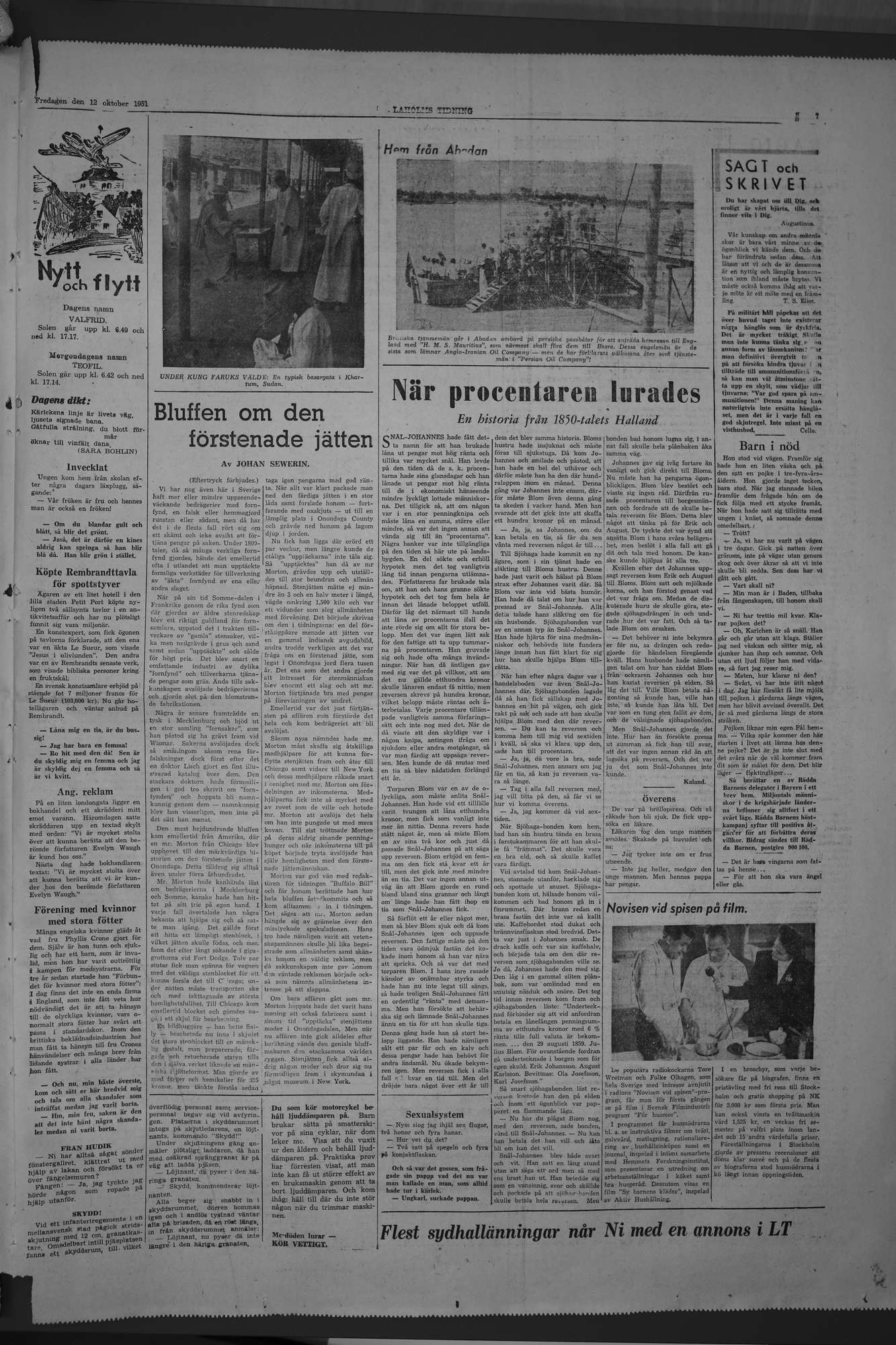 Laholms Tidning Fredag 12 oktober 1951, sida 7