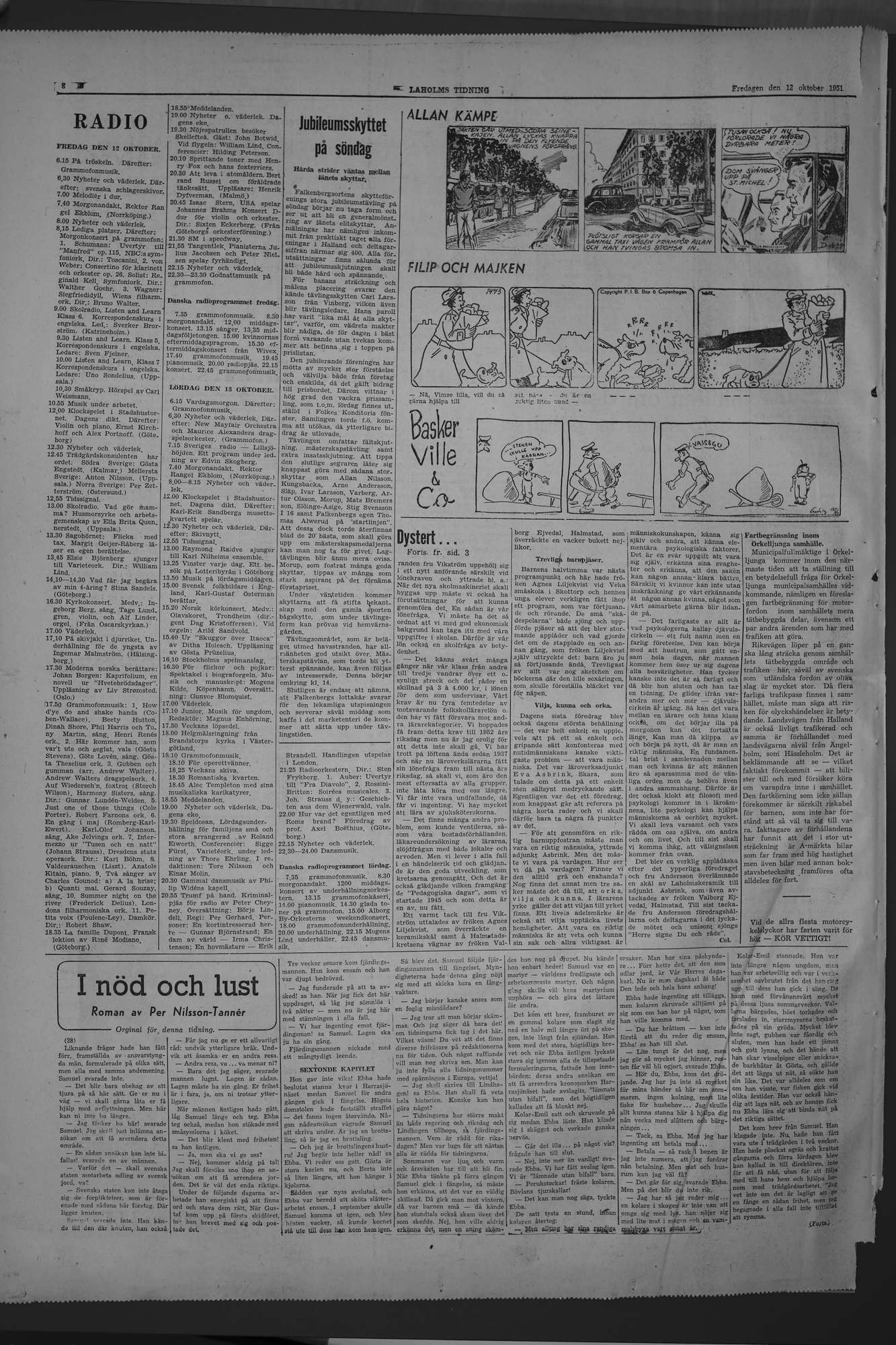 Laholms Tidning Fredag 12 oktober 1951, sida 8