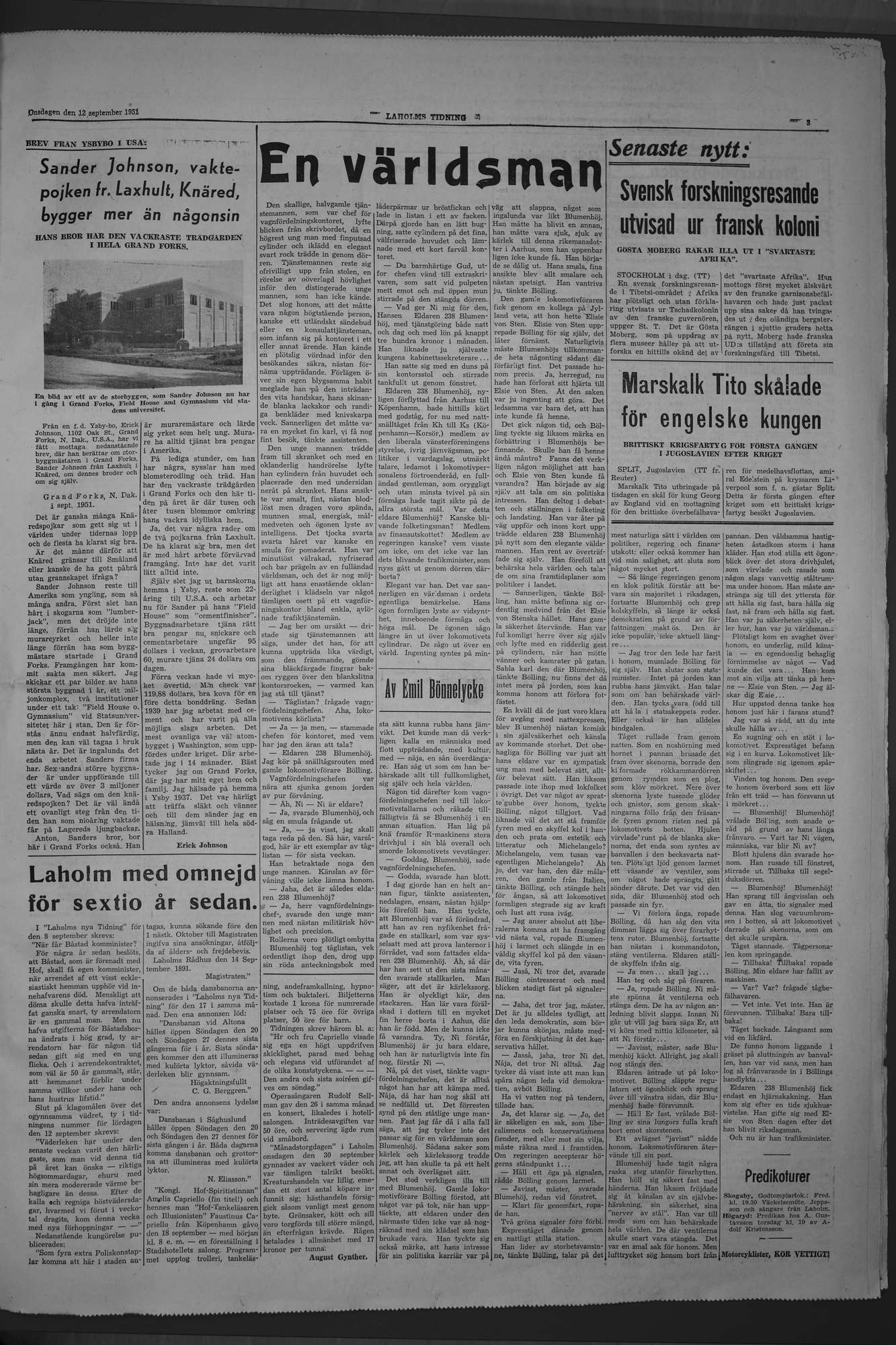 Laholms Tidning Onsdag 12 september 1951, sida 3