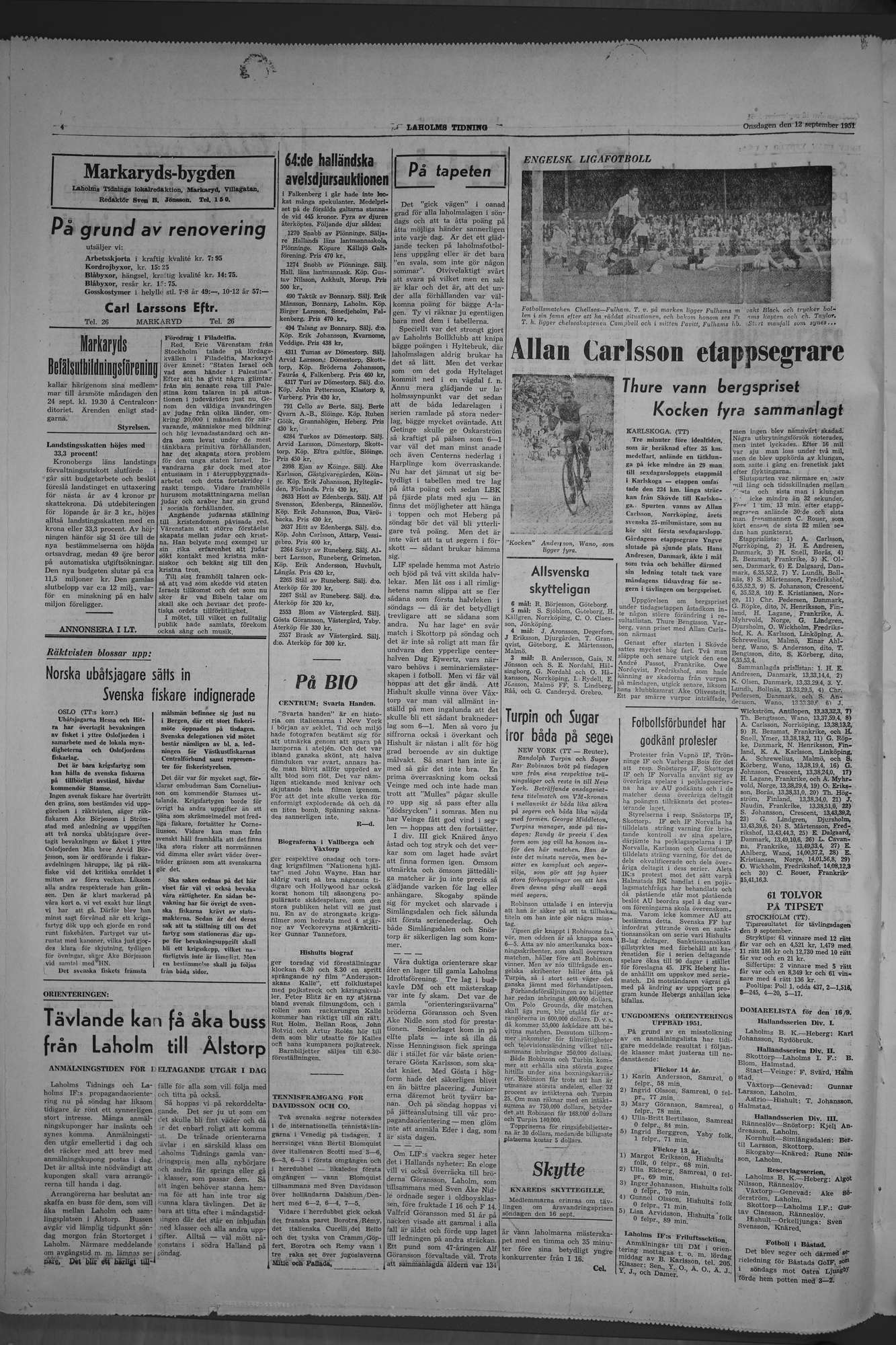Laholms Tidning Onsdag 12 september 1951, sida 4