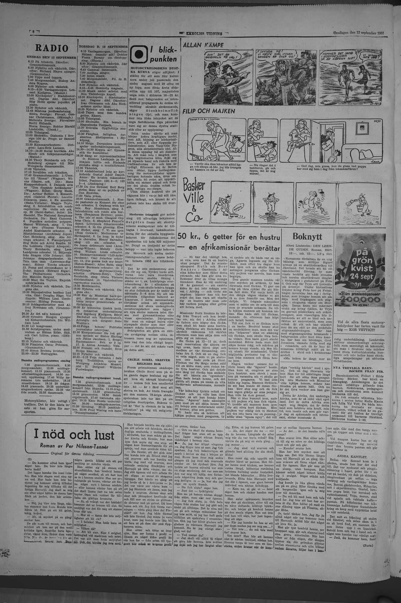 Laholms Tidning Onsdag 12 september 1951, sida 6