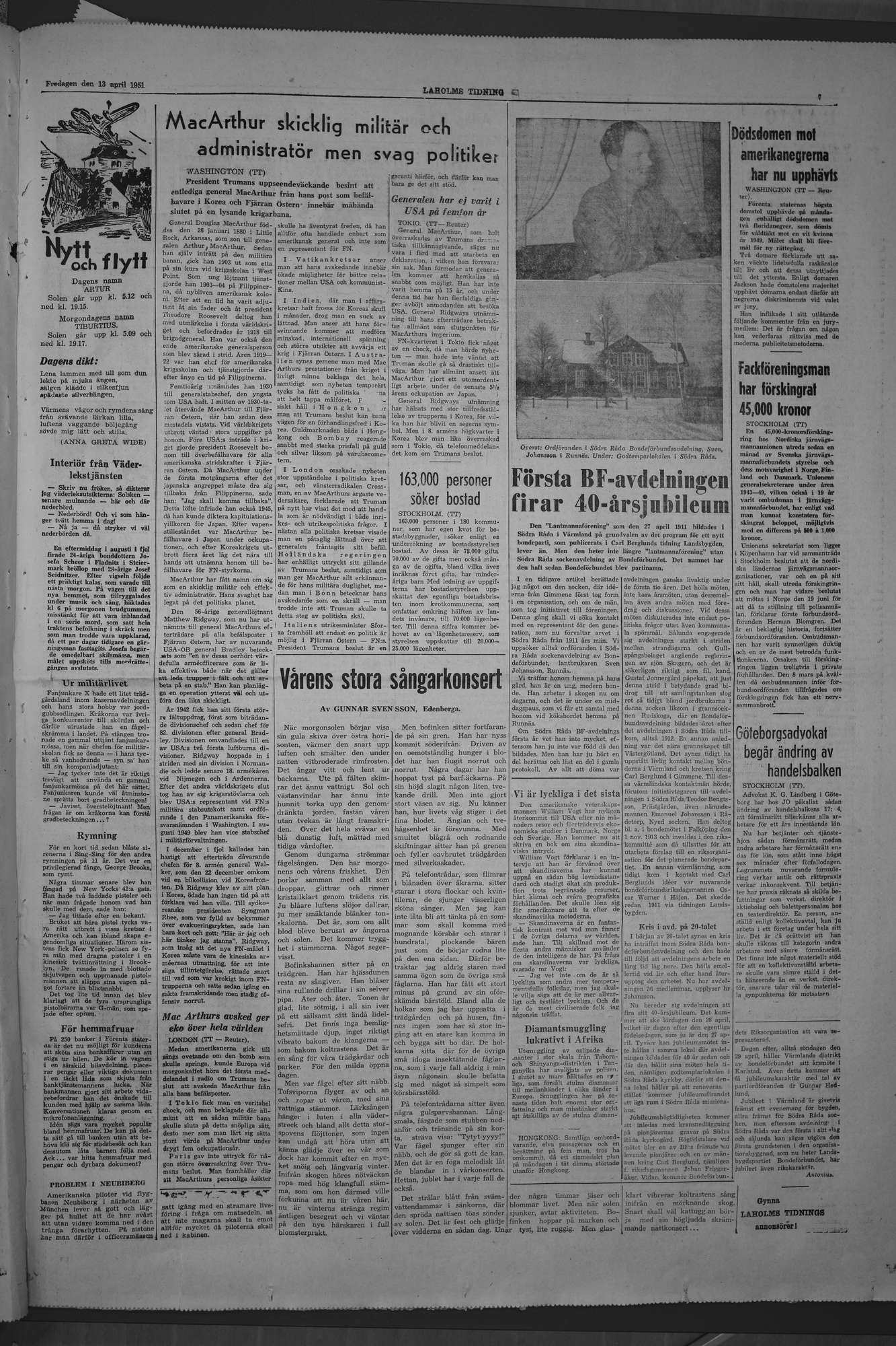 Laholms Tidning Fredag 13 april 1951, sida 7