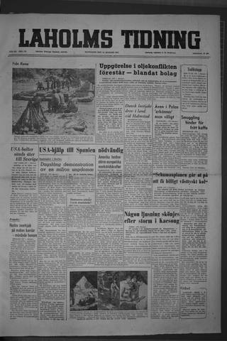 Förstasidan, Måndag 13 augusti 1951