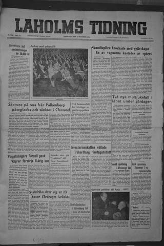 Förstasidan, Torsdag 13 december 1951