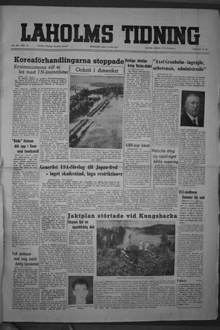 Förstasidan, Fredag 13 juli 1951