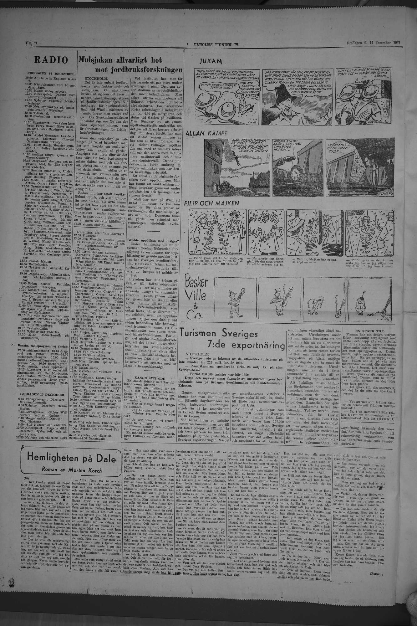 Laholms Tidning Fredag 14 december 1951, sida 8