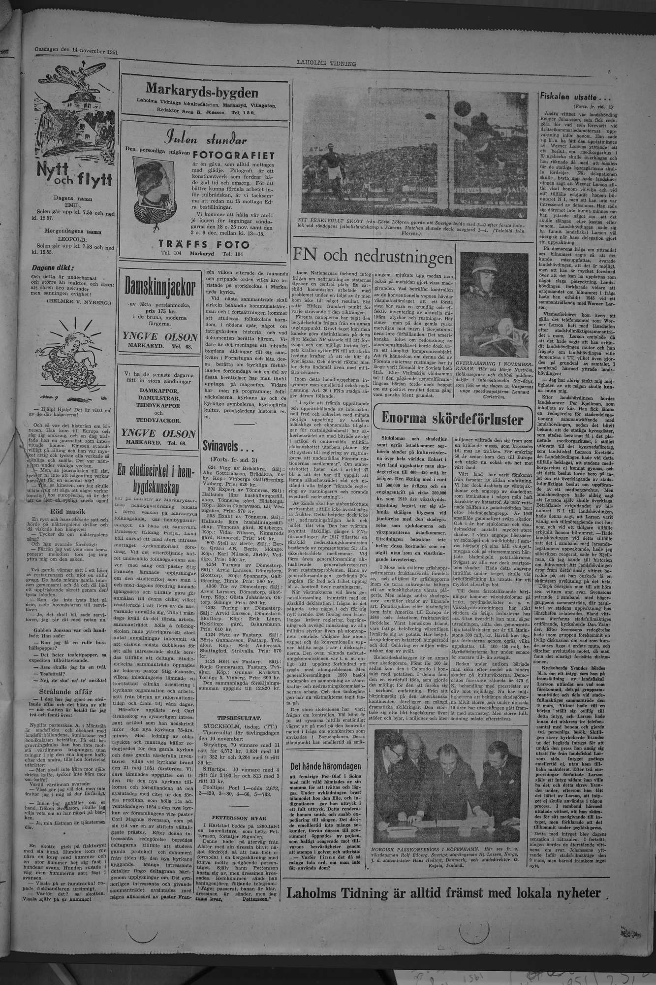 Laholms Tidning Onsdag 14 november 1951, sida 5