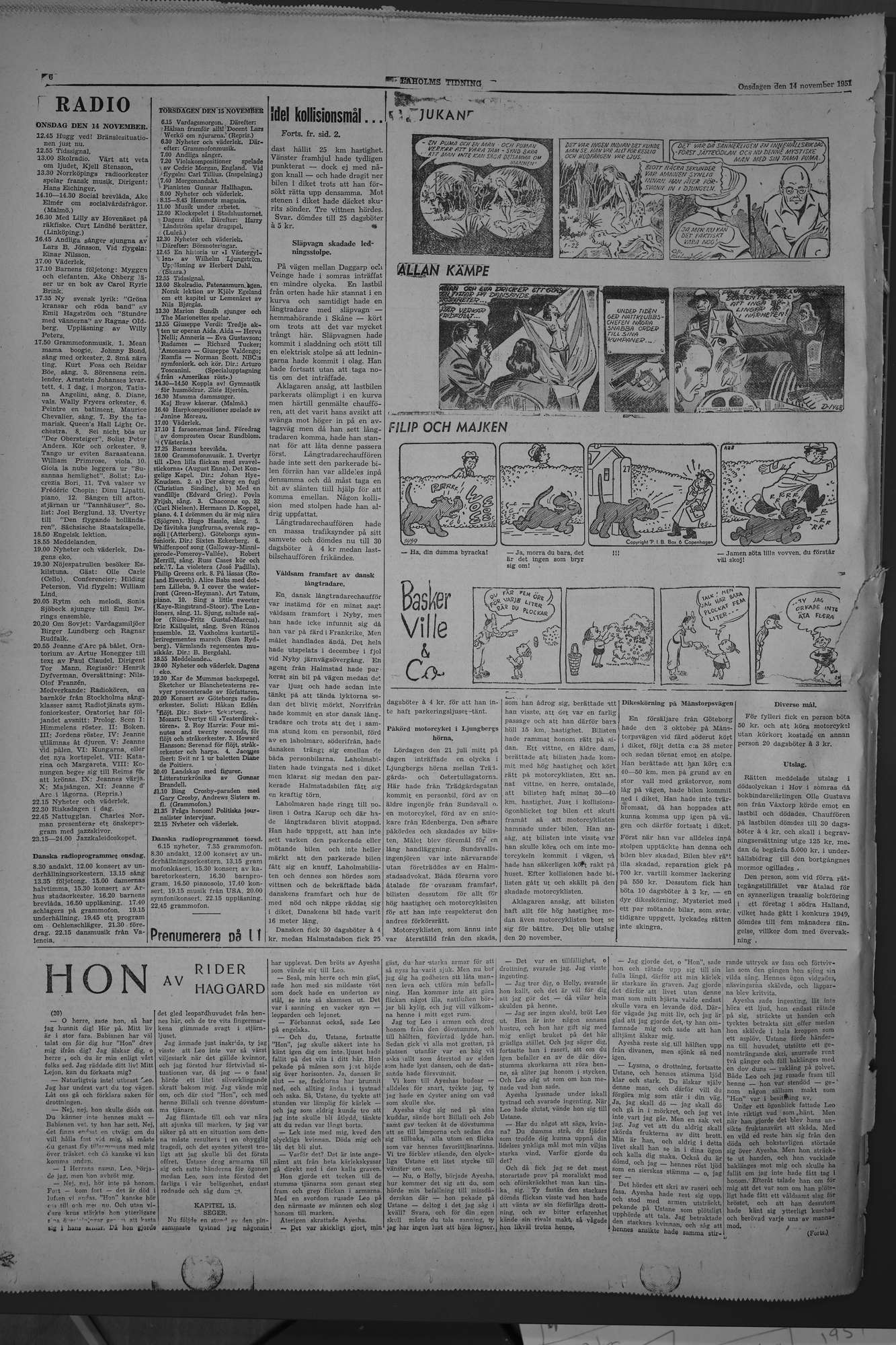 Laholms Tidning Onsdag 14 november 1951, sida 6