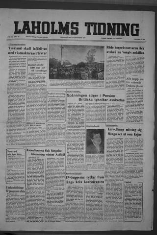 Förstasidan, Fredag 14 september 1951