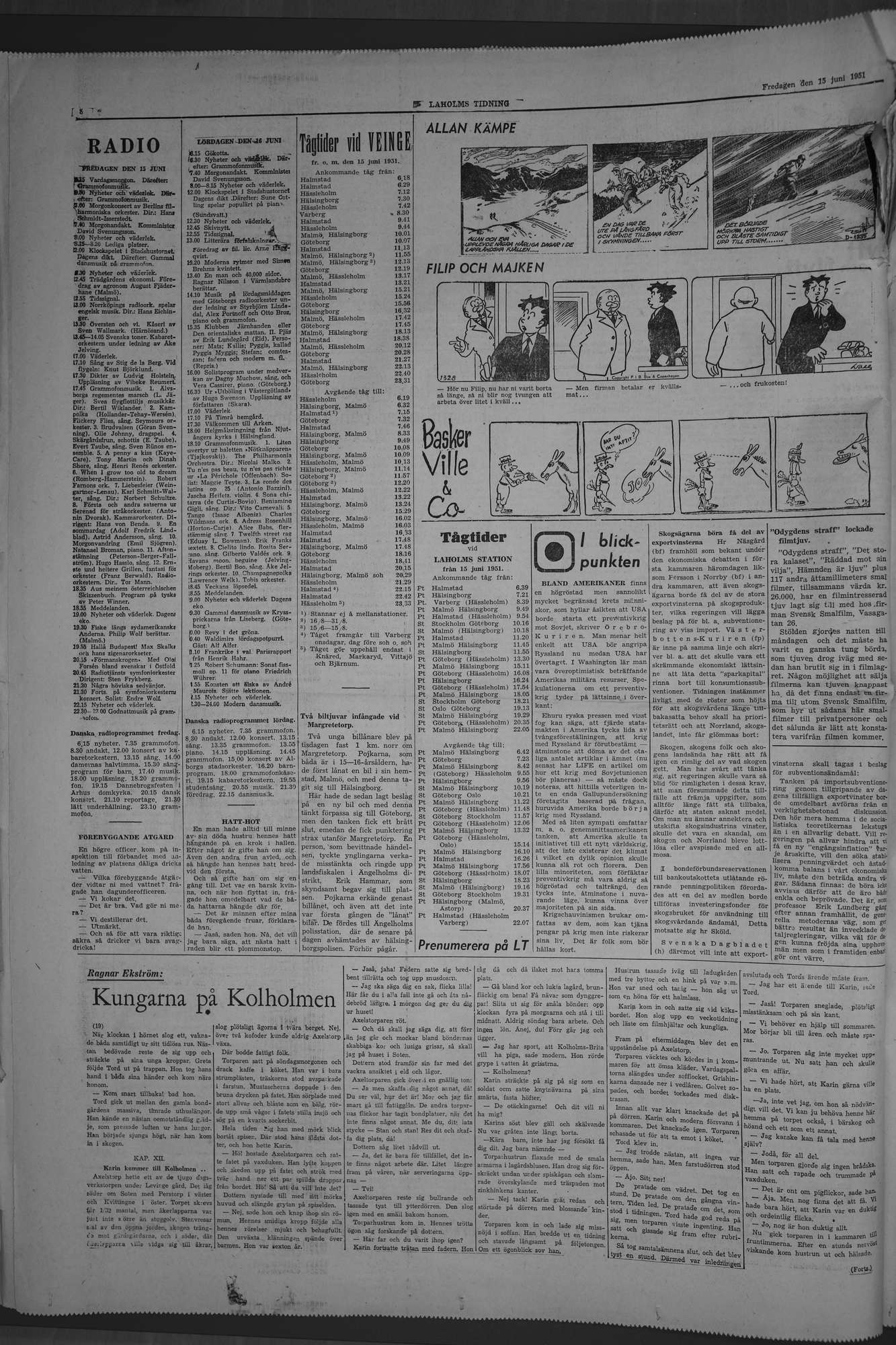 Laholms Tidning Fredag 15 juni 1951, sida 8