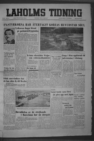 Förstasidan, Torsdag 15 mars 1951