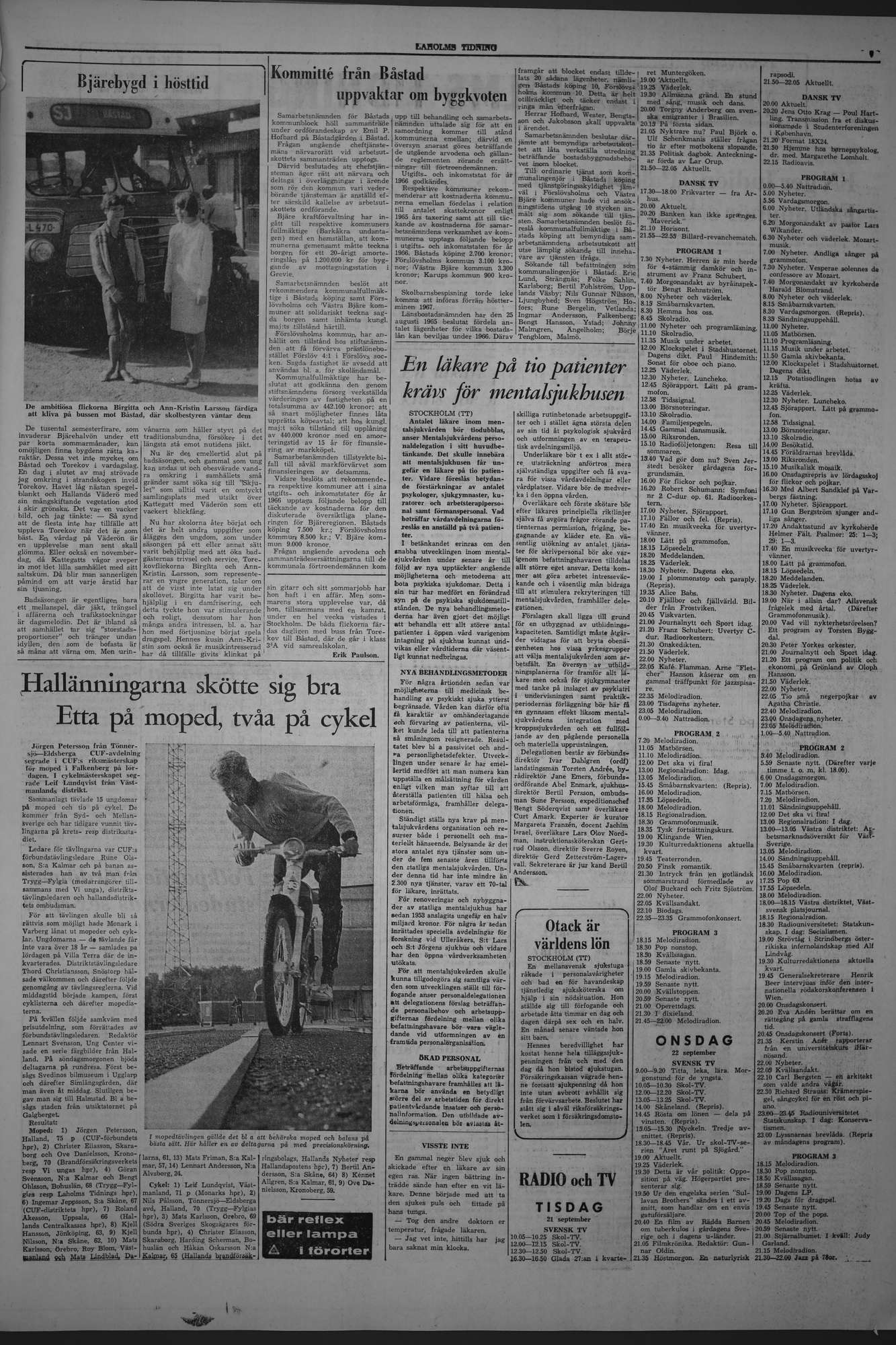Laholms Tidning Tisdag 21 september 1965, sida 7