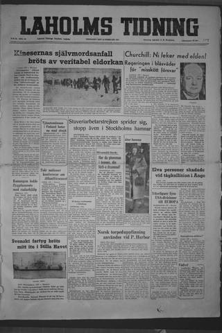 Förstasidan, Fredag 16 februari 1951