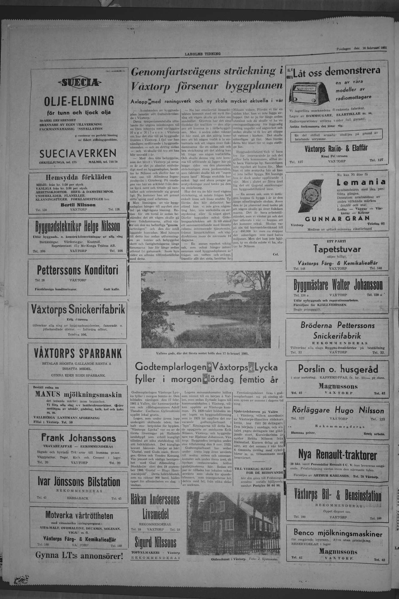 Laholms Tidning Fredag 16 februari 1951, sida 4