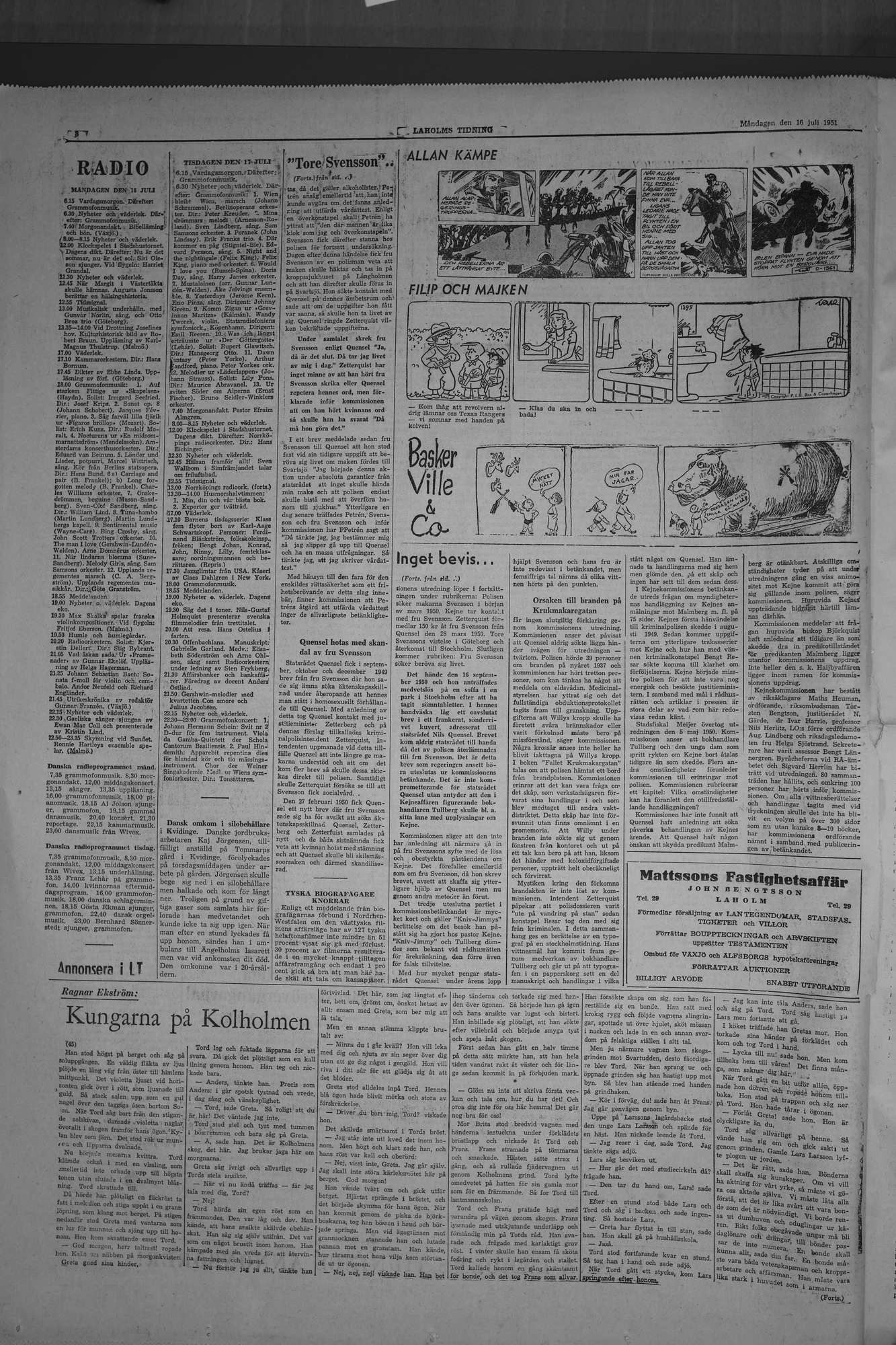 Laholms Tidning Måndag 16 juli 1951, sida 8