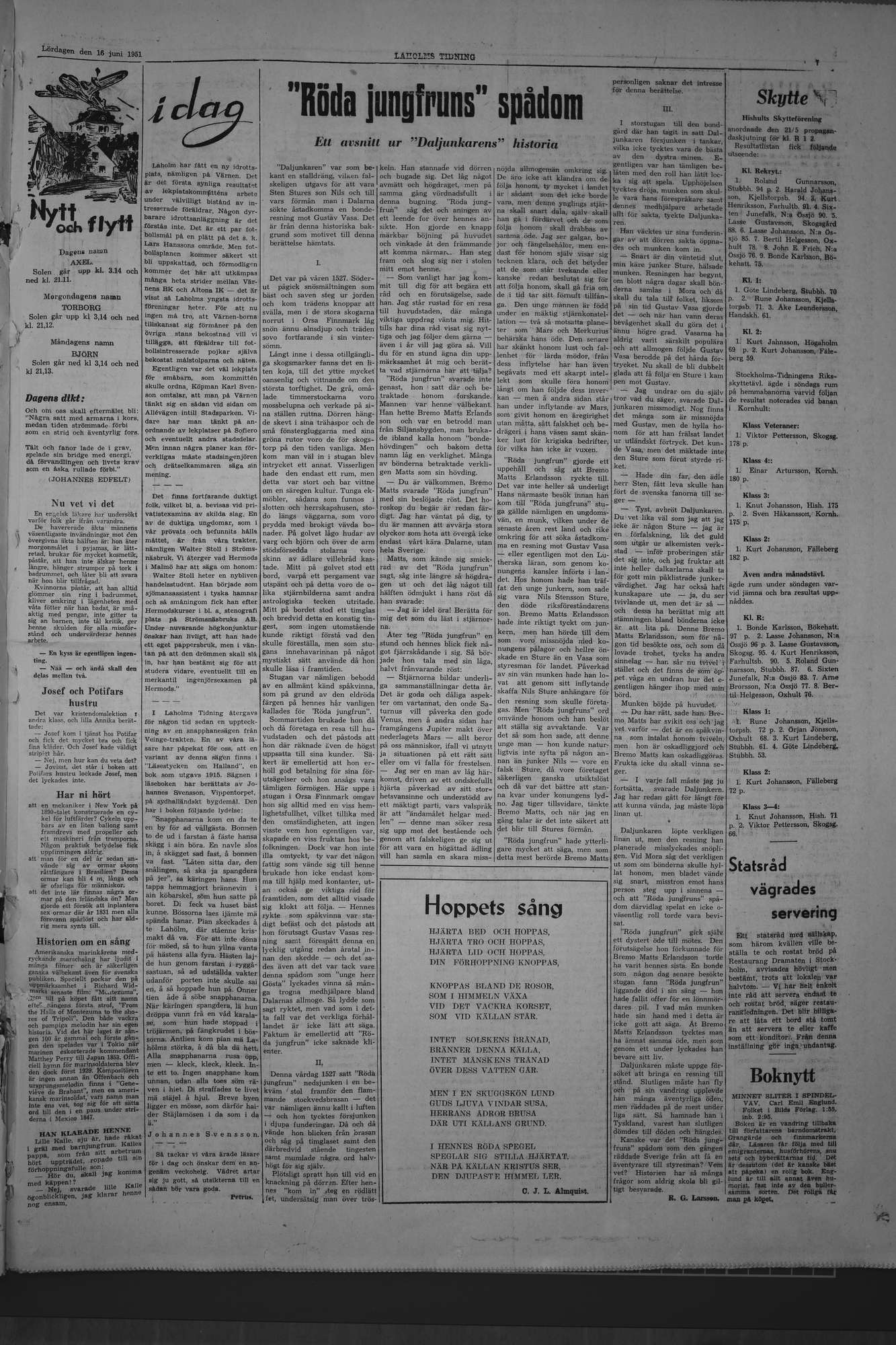 Laholms Tidning Lördag 16 juni 1951, sida 7