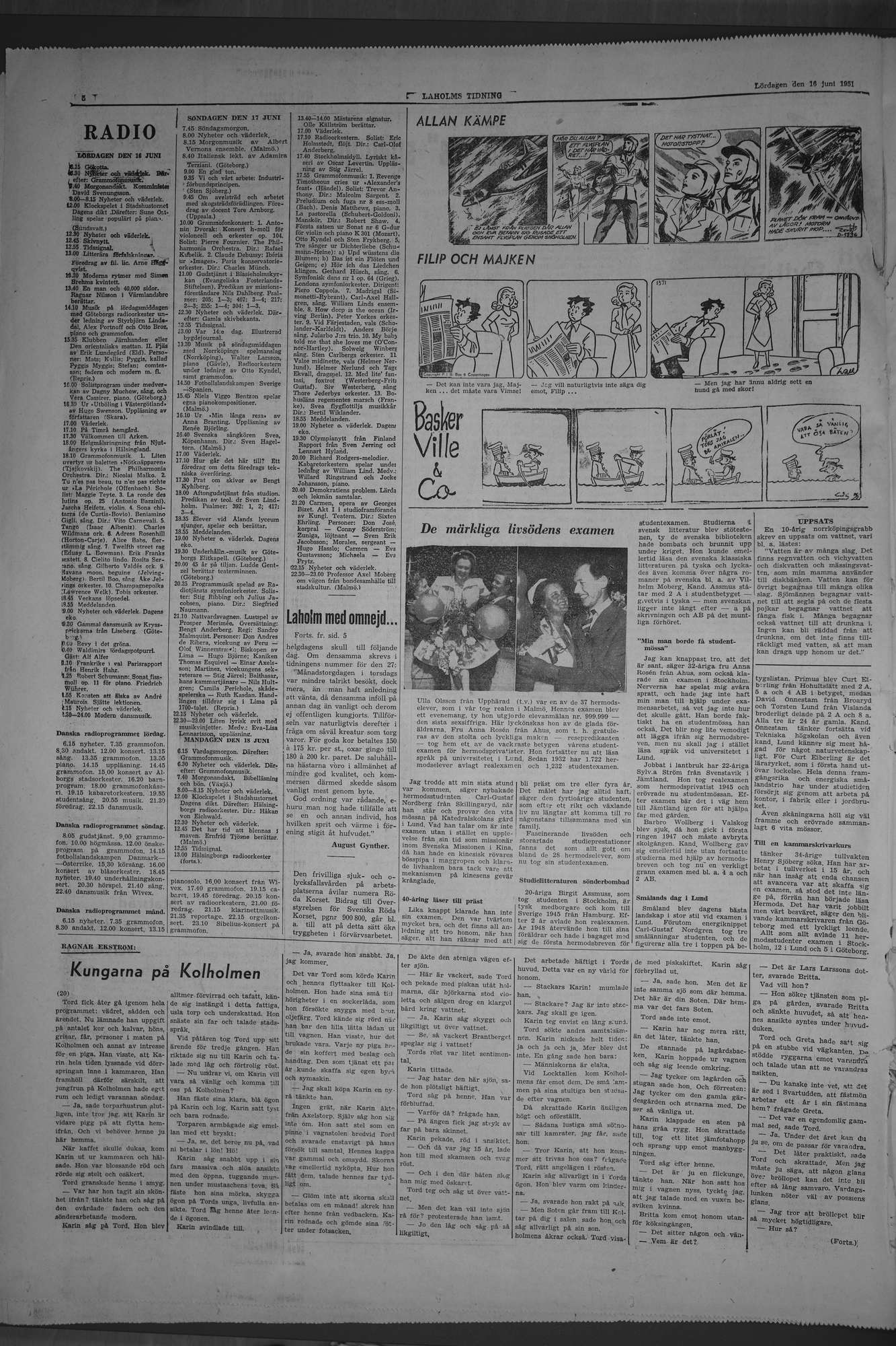 Laholms Tidning Lördag 16 juni 1951, sida 8