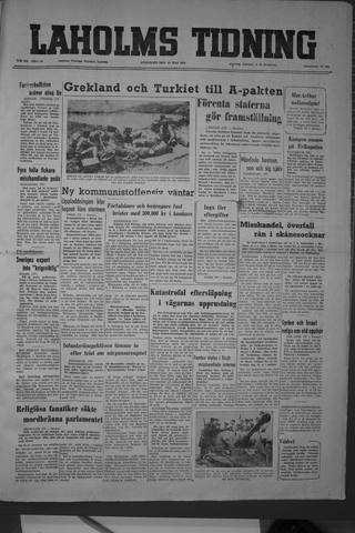 Förstasidan, Onsdag 16 maj 1951