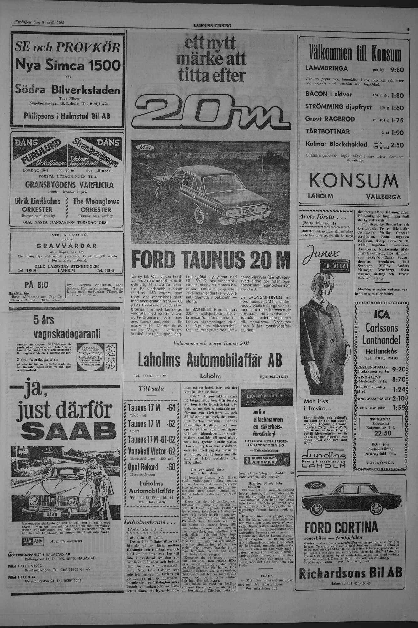 Laholms Tidning Fredag 9 april 1965, sida 3