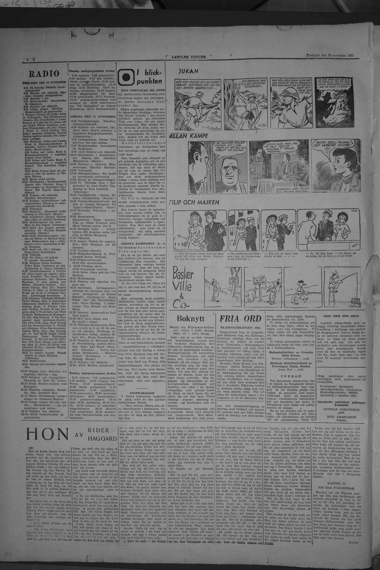 Laholms Tidning Fredag 16 november 1951, sida 8