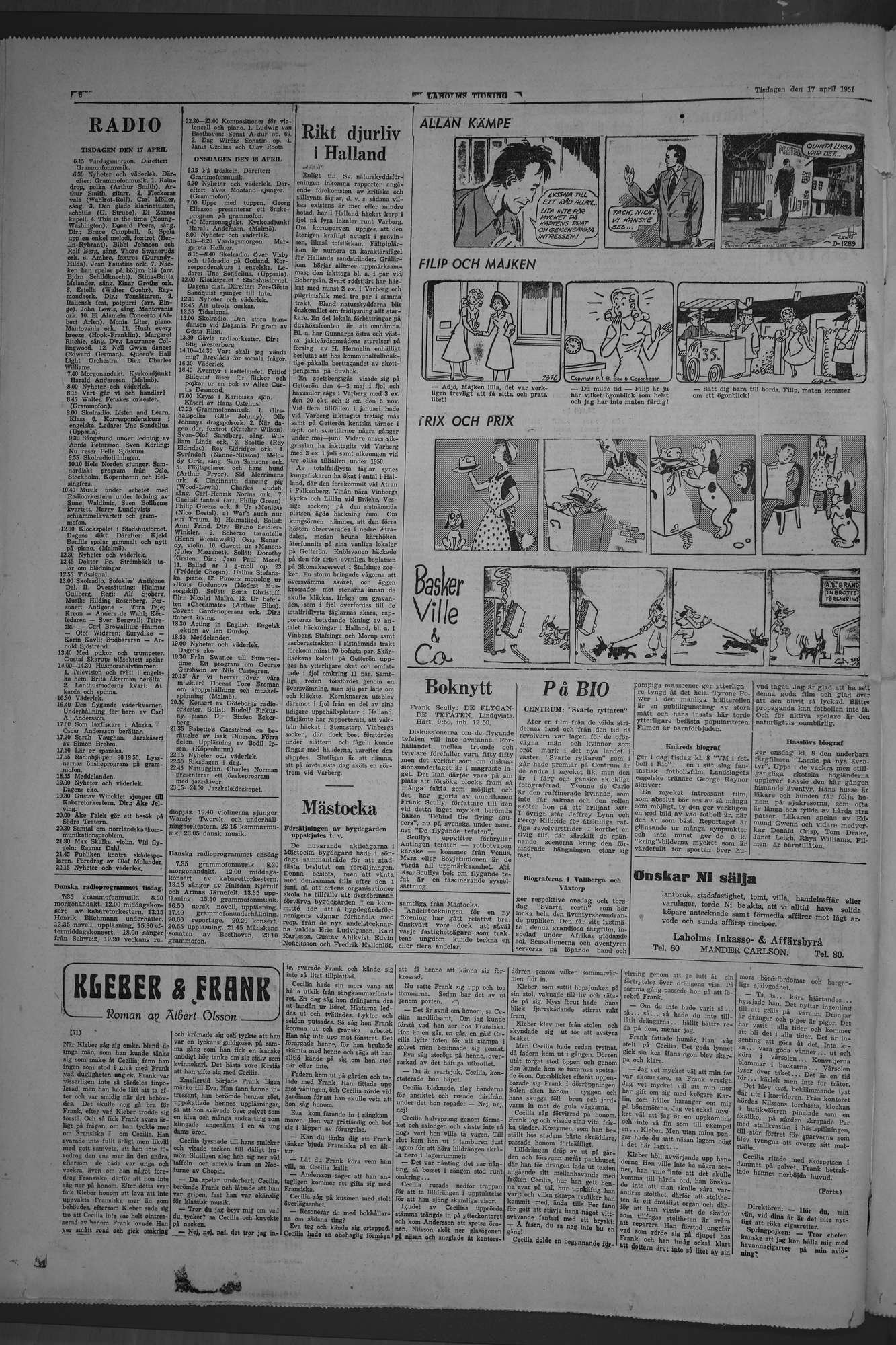 Laholms Tidning Tisdag 17 april 1951, sida 6