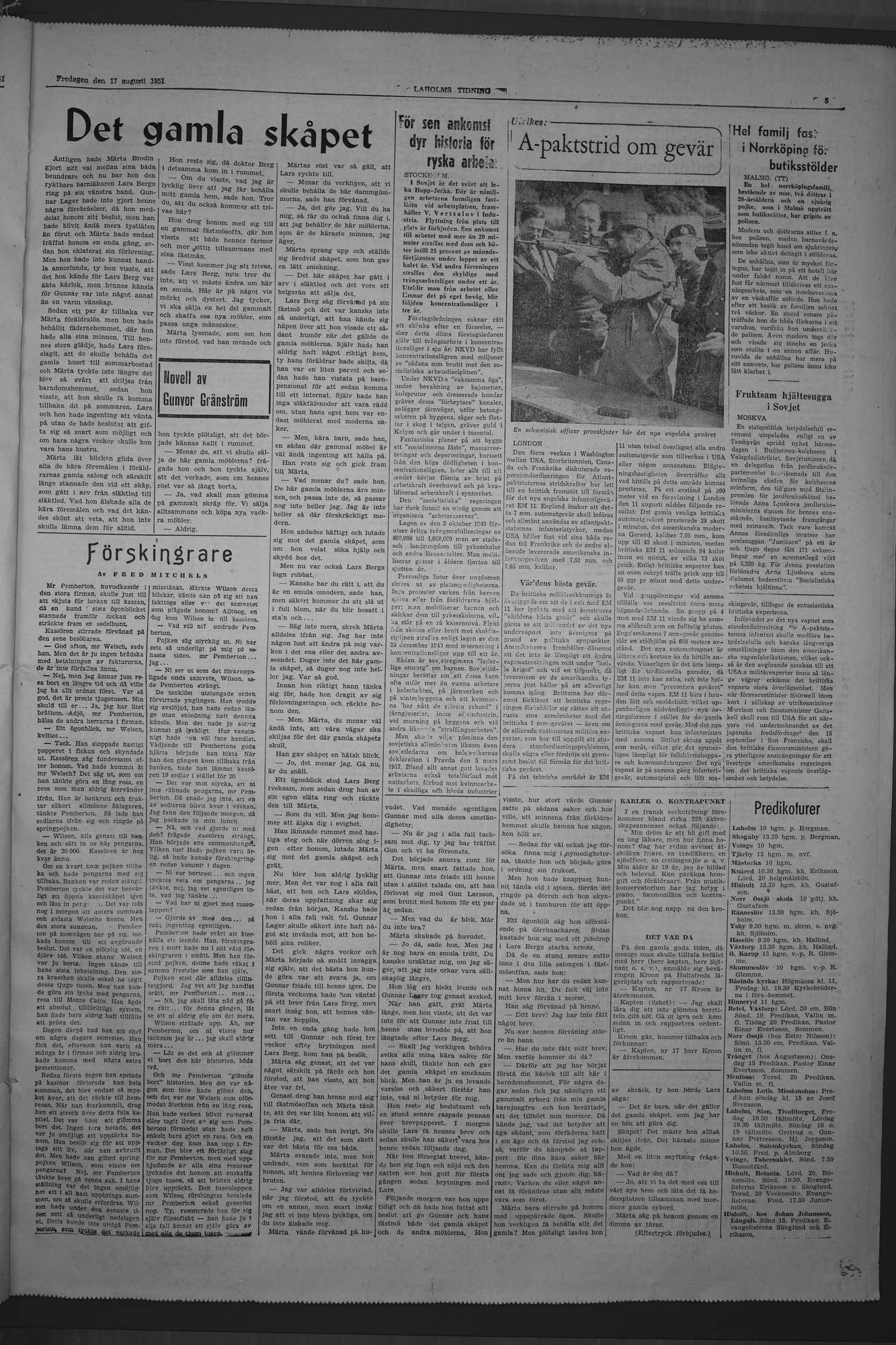 Laholms Tidning Fredag 17 augusti 1951, sida 5