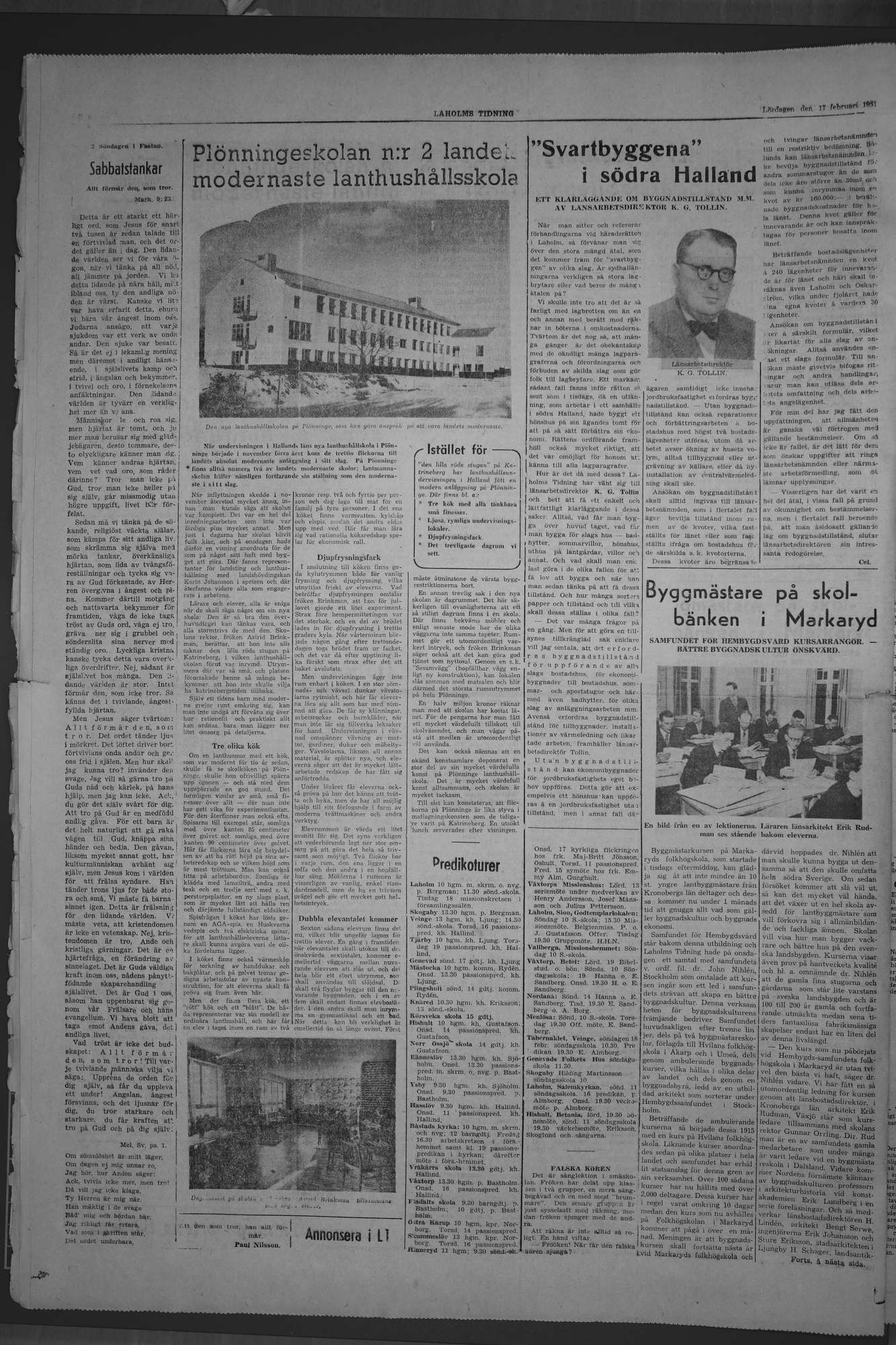 Laholms Tidning Lördag 17 februari 1951, sida 6