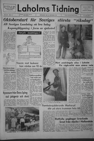 Förstasidan, Torsdag 23 september 1965