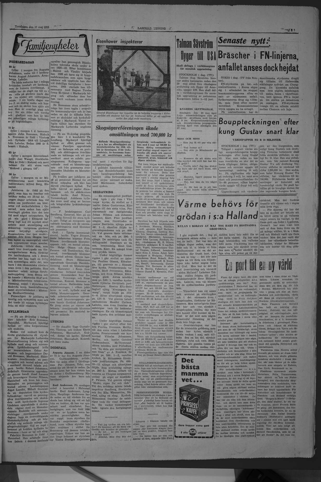 Laholms Tidning Torsdag 17 maj 1951, sida 3
