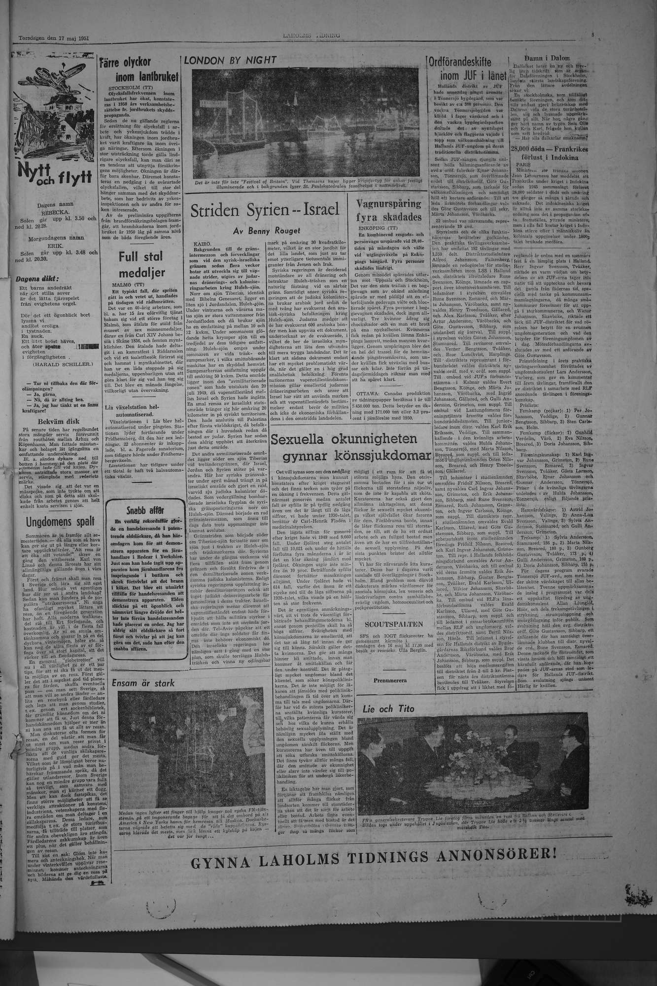 Laholms Tidning Torsdag 17 maj 1951, sida 5