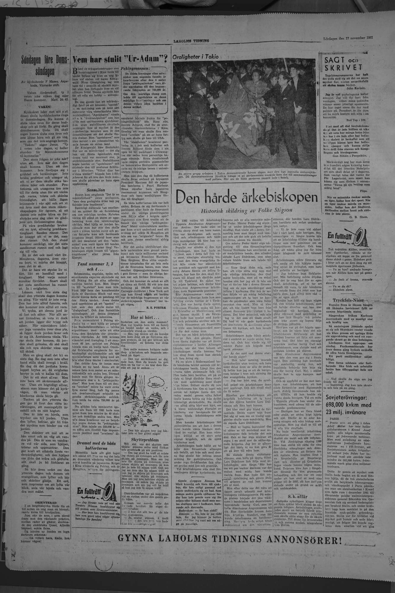 Laholms Tidning Lördag 17 november 1951, sida 6