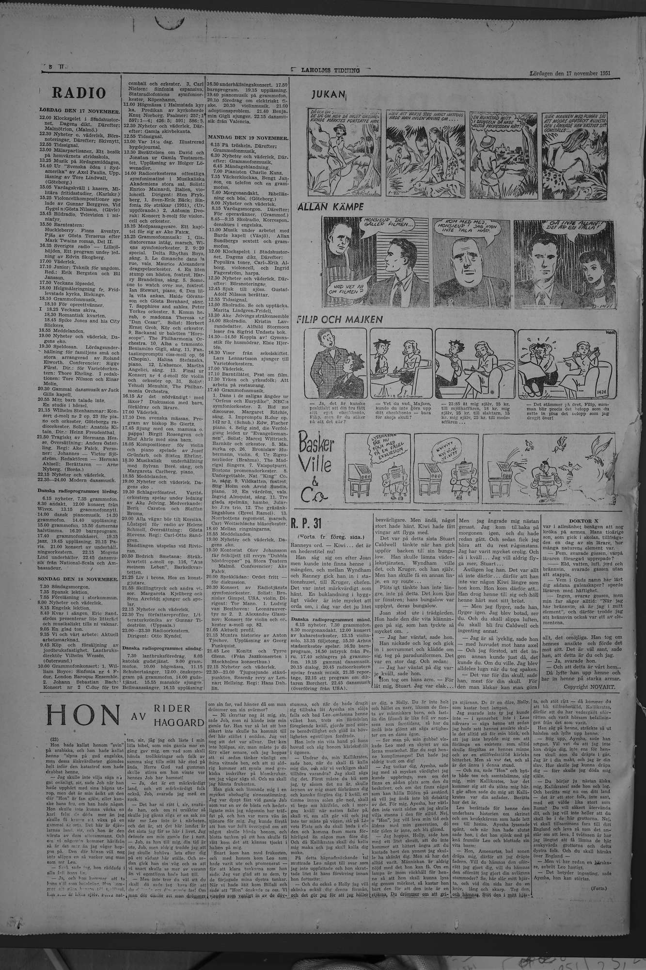 Laholms Tidning Lördag 17 november 1951, sida 8