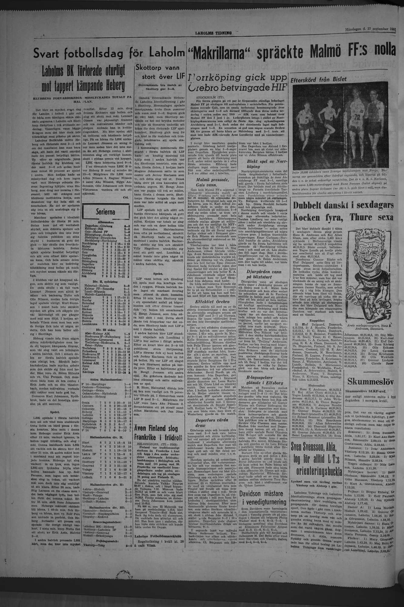 Laholms Tidning Måndag 17 september 1951, sida 4