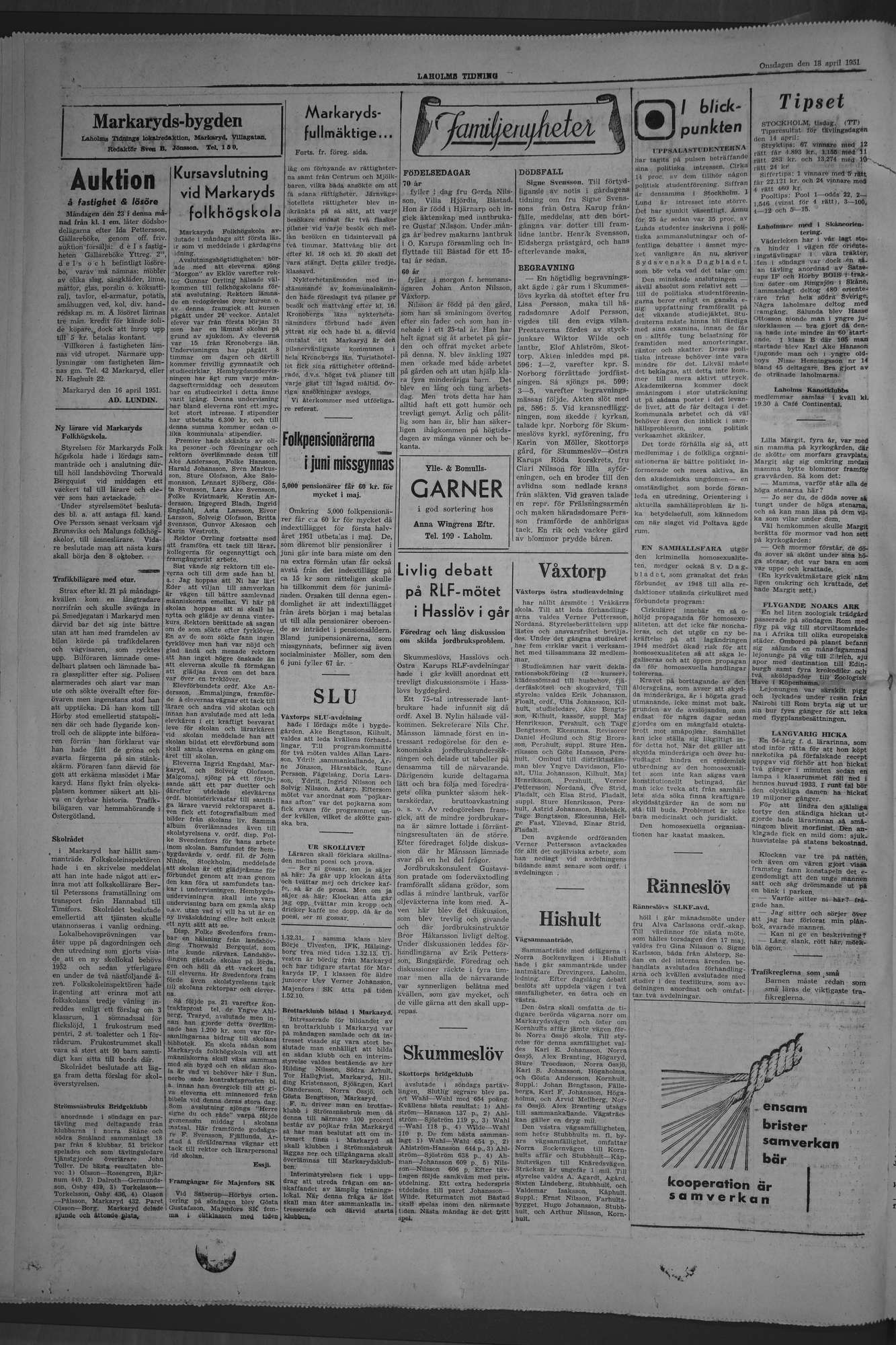 Laholms Tidning Onsdag 18 april 1951, sida 4