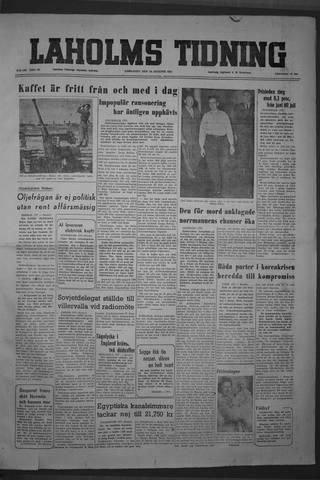 Förstasidan, Lördag 18 augusti 1951