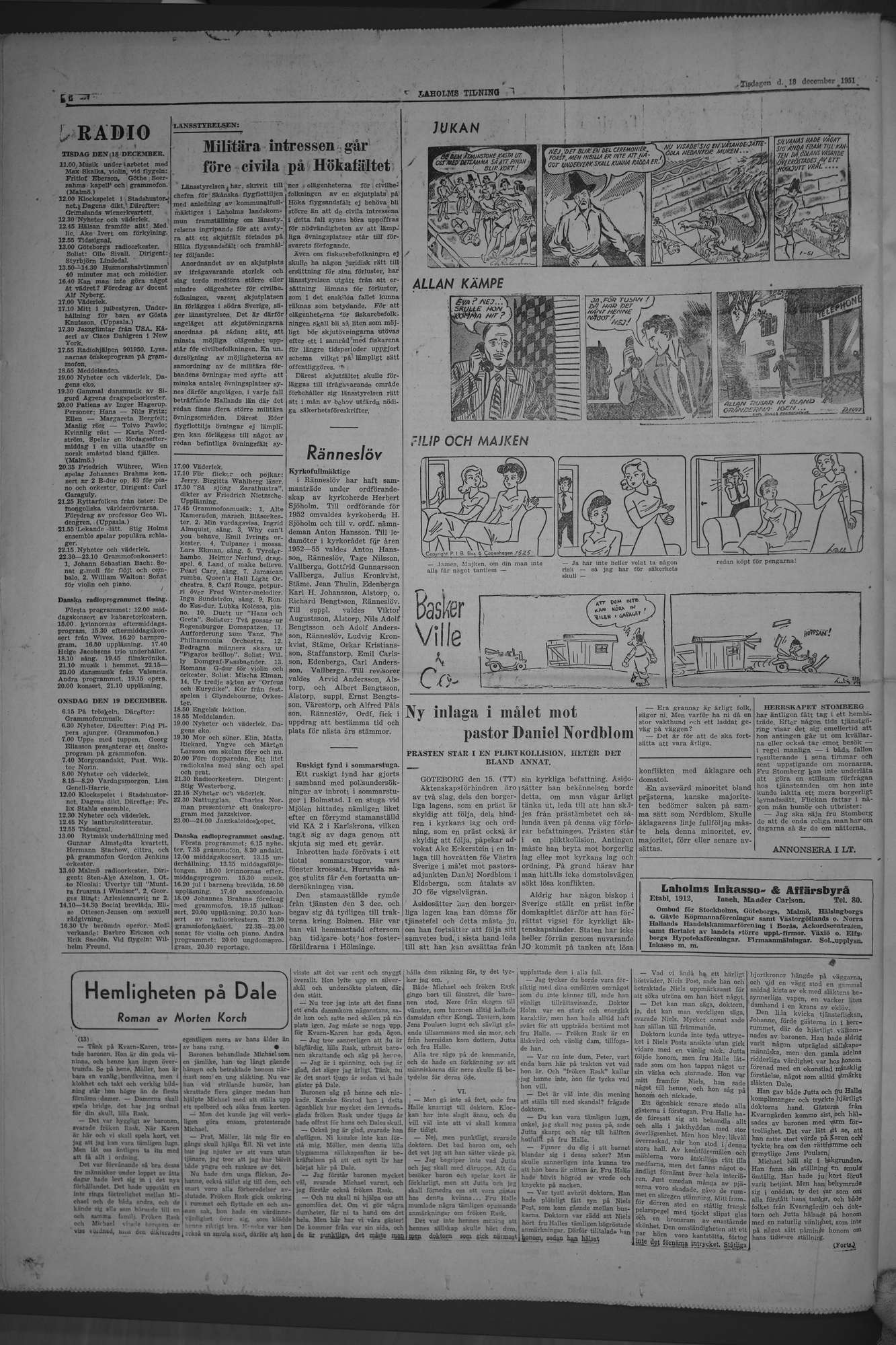 Laholms Tidning Tisdag 18 december 1951, sida 6