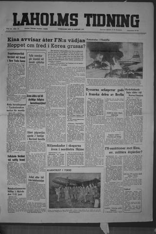 Förstasidan, Torsdag 18 januari 1951