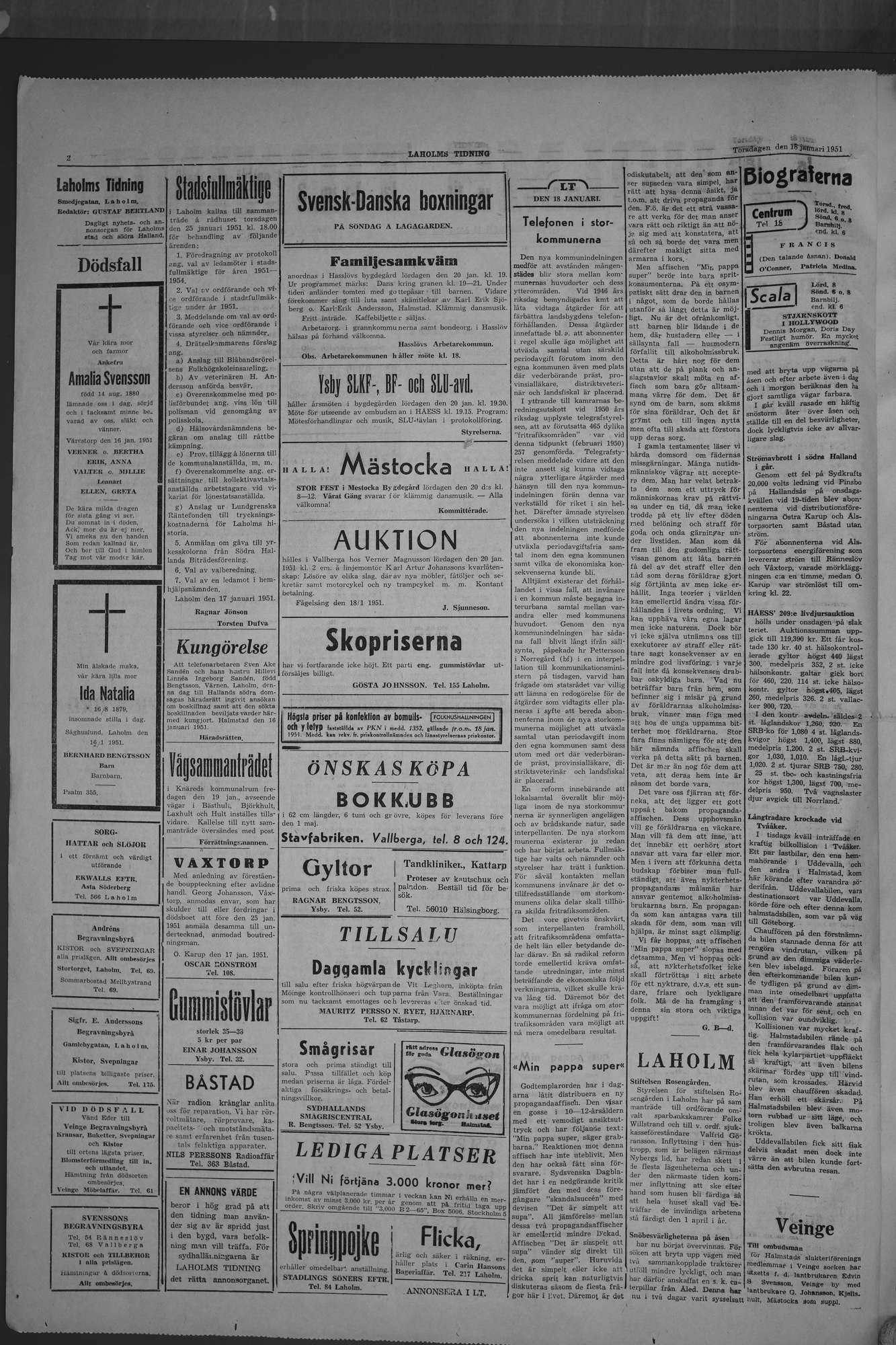 Laholms Tidning Torsdag 18 januari 1951, sida 2