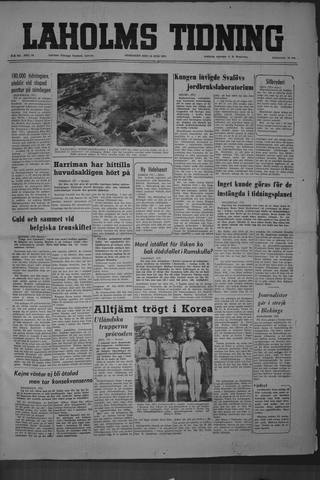 Förstasidan, Onsdag 18 juli 1951