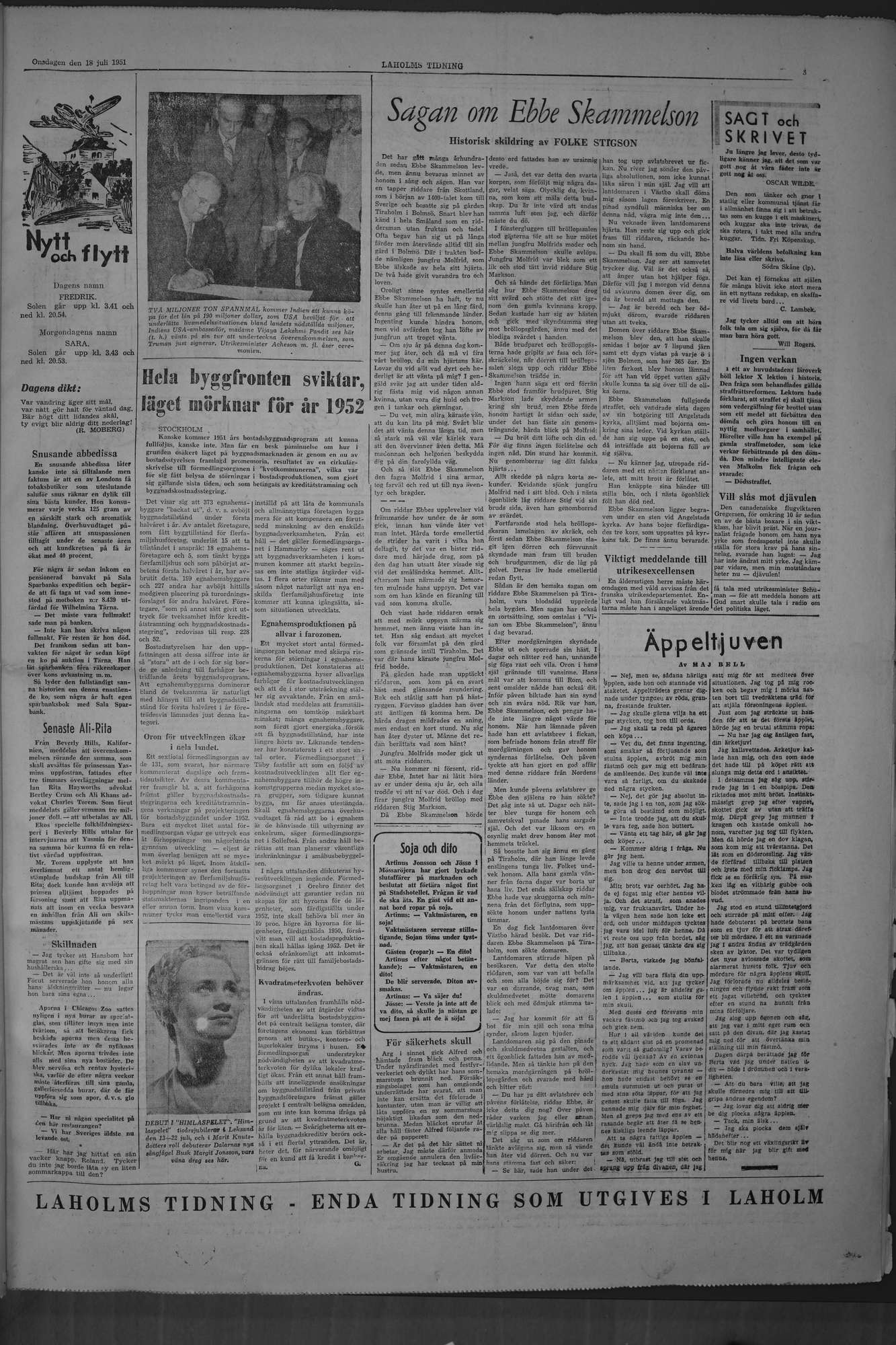 Laholms Tidning Onsdag 18 juli 1951, sida 5