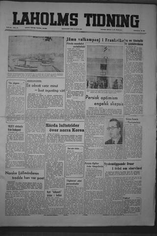 Förstasidan, Måndag 18 juni 1951