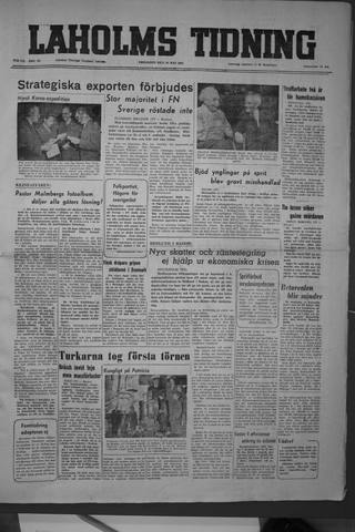 Förstasidan, Fredag 18 maj 1951