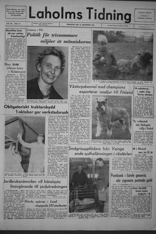 Förstasidan, Fredag 24 september 1965