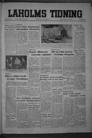 Förstasidan, Tisdag 18 september 1951