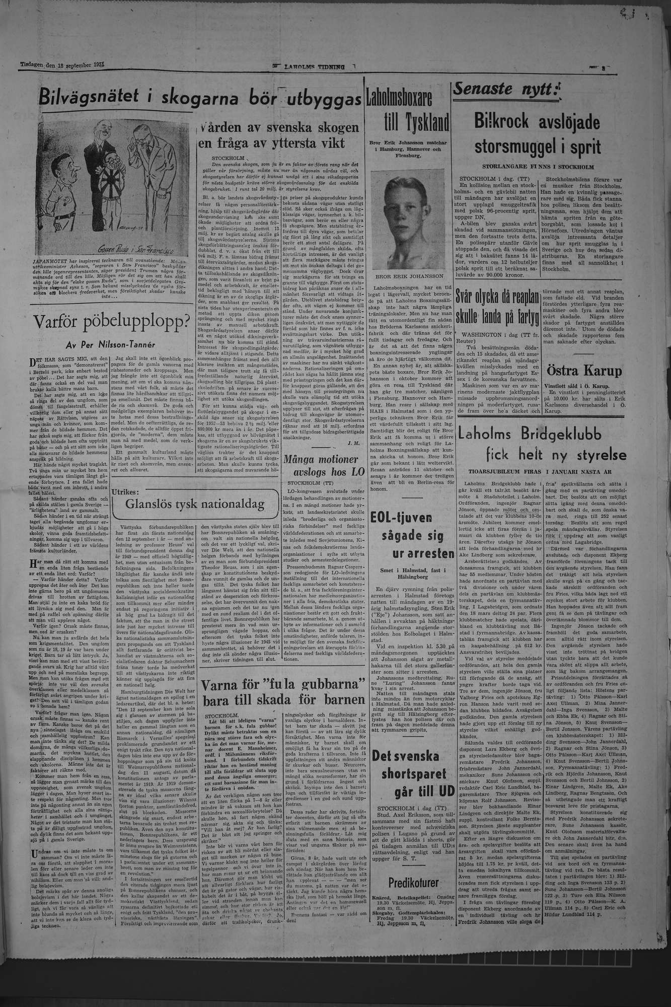 Laholms Tidning Tisdag 18 september 1951, sida 3