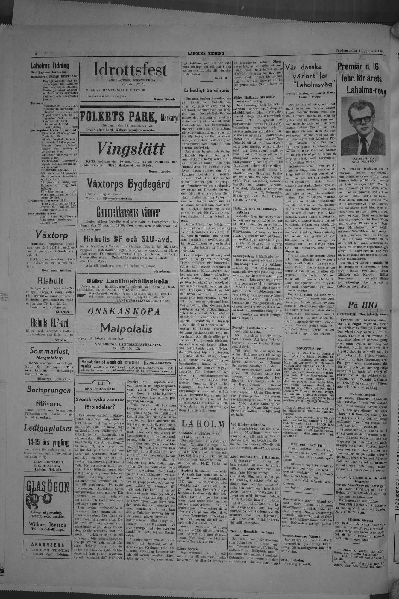 Laholms Tidning Fredag 19 januari 1951, sida 2