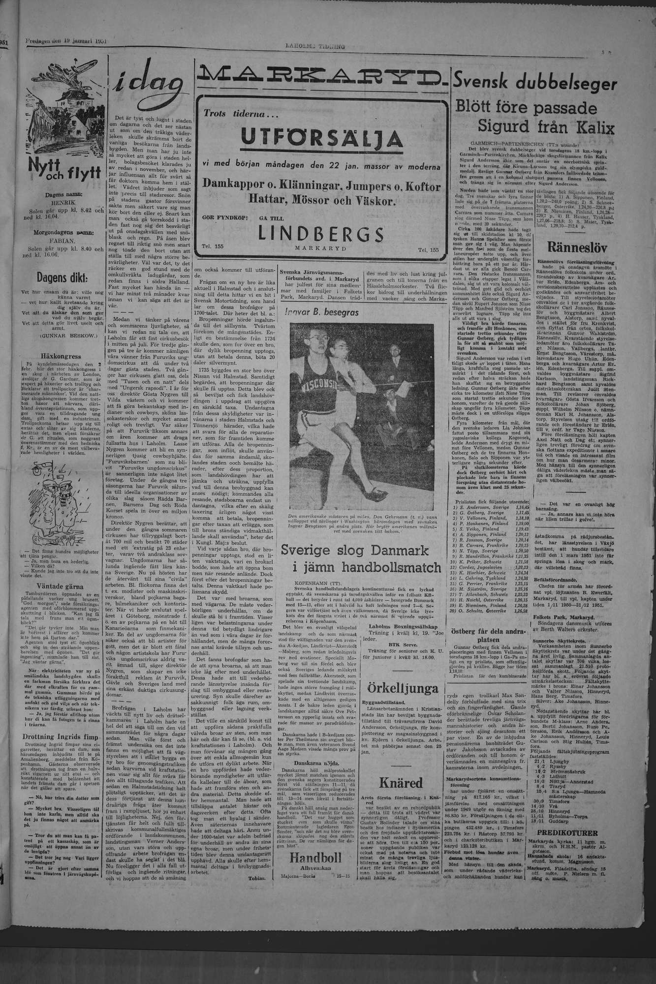 Laholms Tidning Fredag 19 januari 1951, sida 5